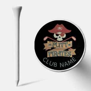 Custom Club Name Putt Pirates Gag Golf Tees