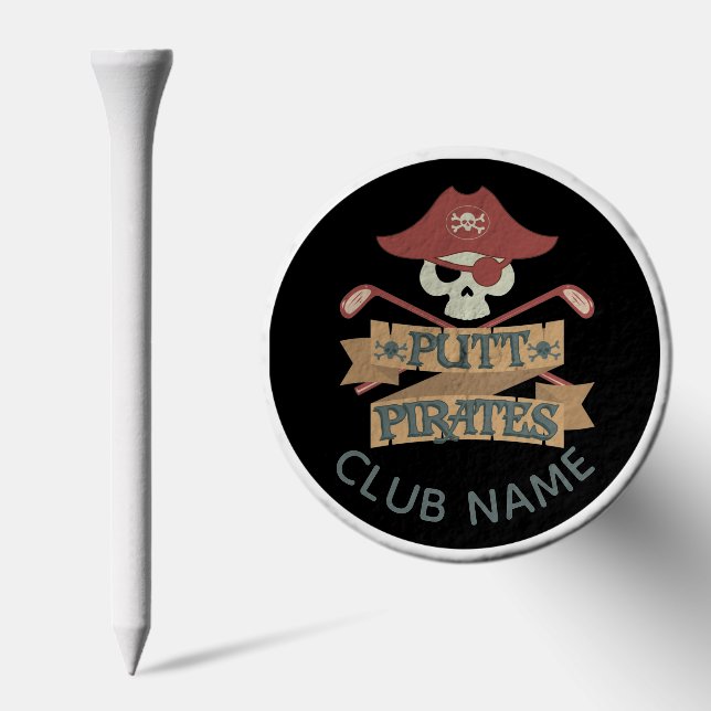 Custom Club Name Putt Pirates Gag Golf Tees (Combo)