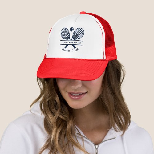 Custom Club Name Tennis Icons Any Color Red Trucker Hat