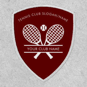 Custom Club Name Tennis Team Coach Burgundy Patch