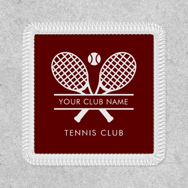 Custom Club Name Tennis Team Coach Patch (Front)