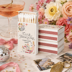 Custom Club Twenty-One Matchbox Favors Matchboxes