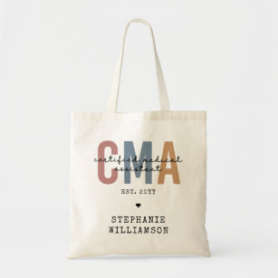 Custom Medical Assistant Bag, Personalized CMA Bag with Zipper, MA week tote  bag, Cna week, Nursing Assistant Medical Student gift, CMA Gift