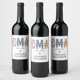 Custom CMA Certified Medical Assistant Wine Label