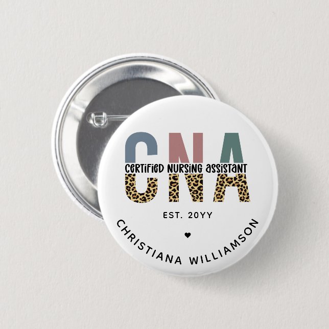 Custom CNA Certified Nursing Assistant Gifts Button (Front & Back)