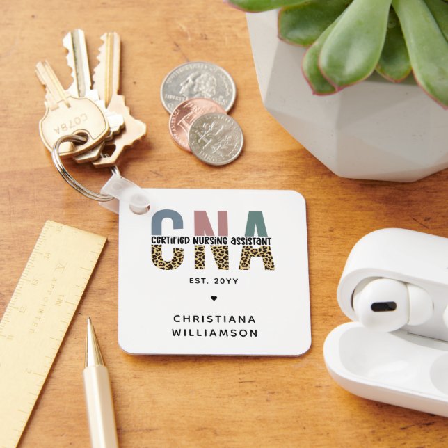 Custom CNA Certified Nursing Assistant Gifts Keychain (Desk)