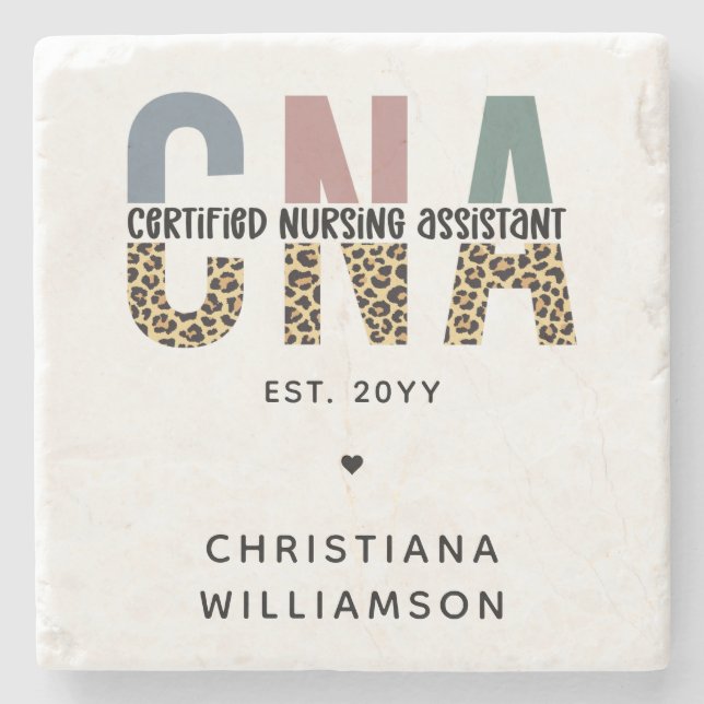 Custom CNA Certified Nursing Assistant Gifts Stone Coaster (Front)