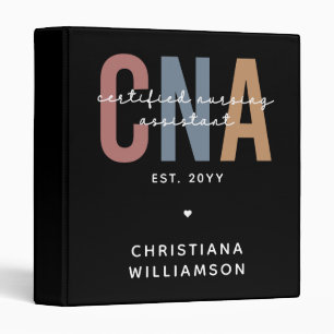 Custom CNA Retro Certified Nursing Assistant Gifts 3 Ring Binder