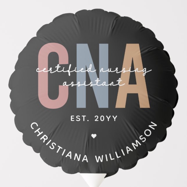 Custom CNA Retro Certified Nursing Assistant Gifts Balloon (Front)