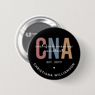 Custom CNA Retro Certified Nursing Assistant Gifts Button