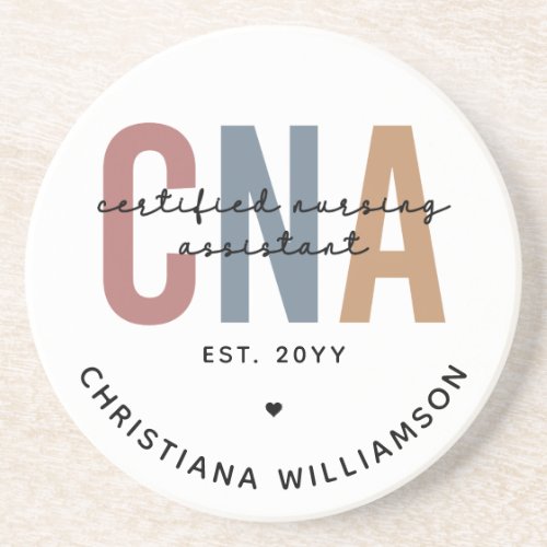 Custom CNA Retro Certified Nursing Assistant Gifts Coaster