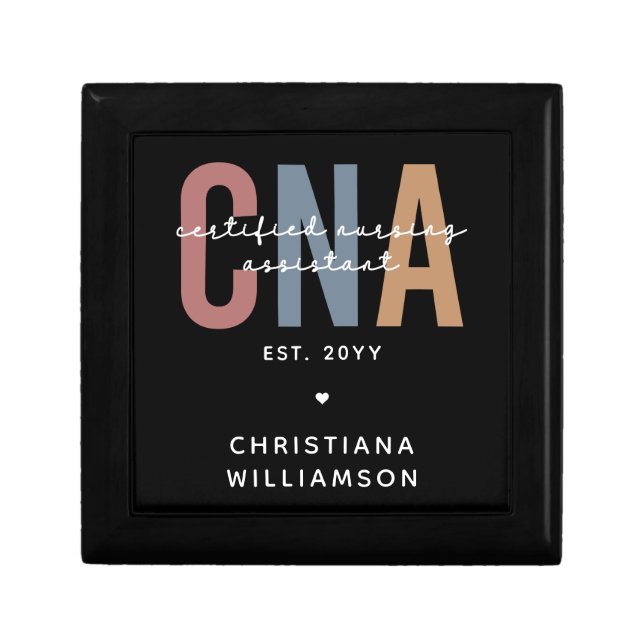 Custom CNA Retro Certified Nursing Assistant Gifts Gift Box (Front)