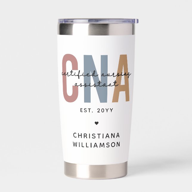 Custom CNA Retro Certified Nursing Assistant Gifts Insulated Tumbler (Left)