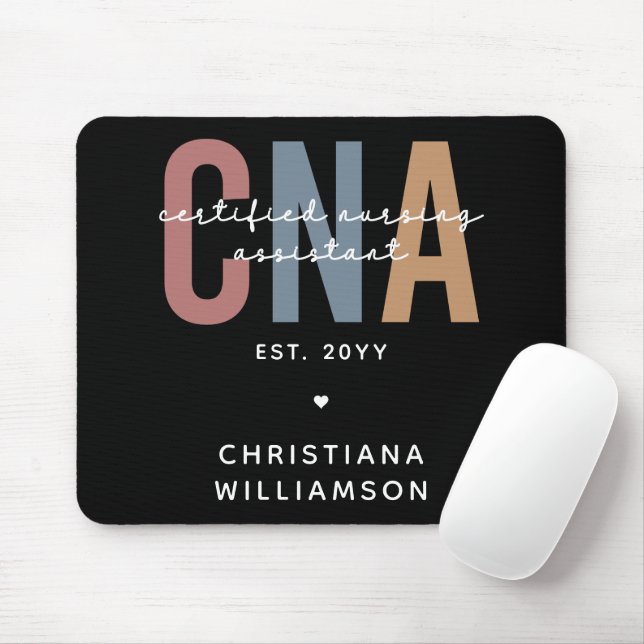 Custom CNA Retro Certified Nursing Assistant Gifts Mouse Pad (With Mouse)