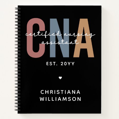 Custom CNA Retro Certified Nursing Assistant Gifts Notebook