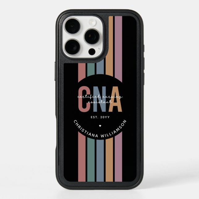 Custom CNA Retro Certified Nursing Assistant Gifts Otterbox iPhone Case (Back)