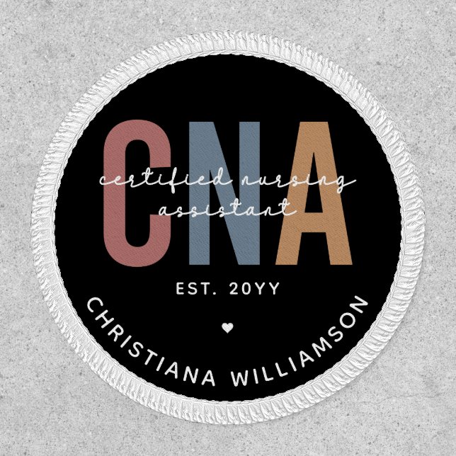 Custom CNA Retro Certified Nursing Assistant Gifts Patch (Front)