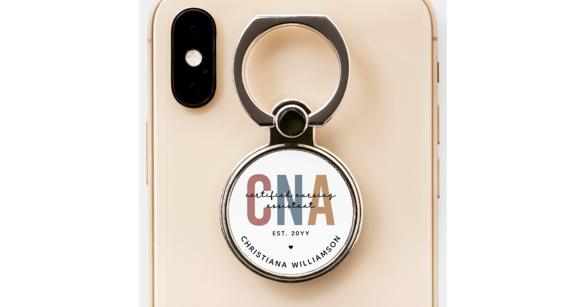 Custom CNA Retro Certified Nursing Assistant Gifts Phone Ring Stand ...