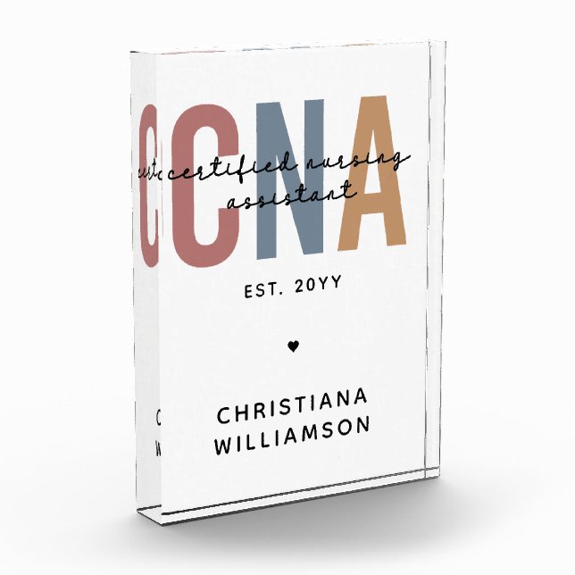 Custom CNA Retro Certified Nursing Assistant Gifts Photo Block (Left)