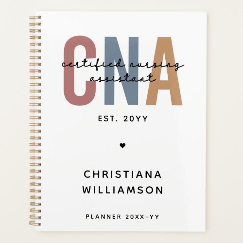 Custom CNA Retro Certified Nursing Assistant Gifts Planner