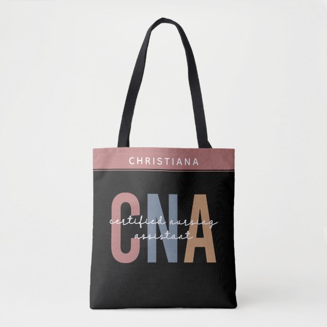 Custom CNA Retro Certified Nursing Assistant Gifts Tote Bag (Front)