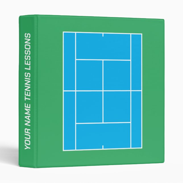 Custom coach binder with tennis court layout (Front/Spine)