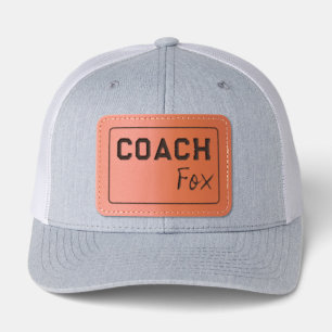 Custom Coach Personalized Team Leader Leather Patch Hat