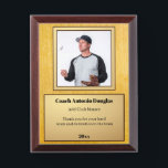 Custom Coach Photo & appreciation Message Award Plaque<br><div class="desc">Personalized Coach Trophies & Awards with custom photos and text.</div>