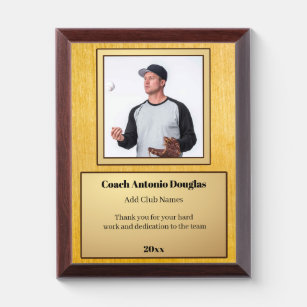 Custom Coach Photo & appreciation Message Award Plaque