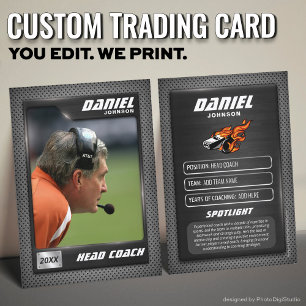 Custom Coach Trading Card, Coach Tribute Card Gift