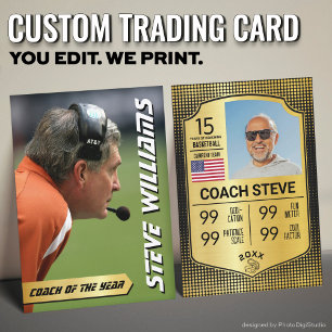 Custom Coach Trading Card, Gold Shield Coach Calling Card