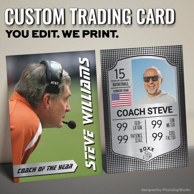Custom Coach Trading Card, Silver Shield Coach  Calling Card (Custom Coach Trading Card, Silver Shield Coach Card)