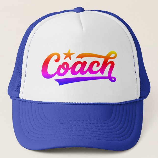 Custom Coach Trucker Hat – Personalized Team Logo  (Front)