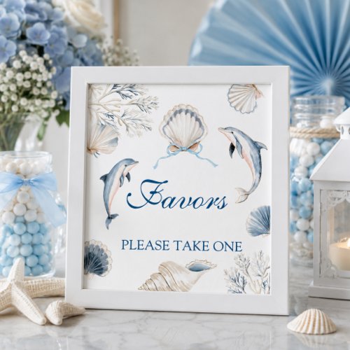 Custom Coastal Baby Shower Boy Favors Sign