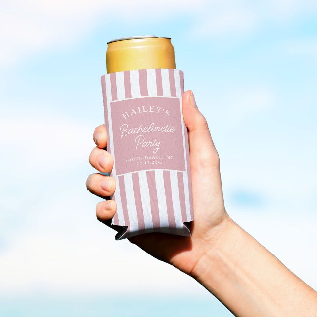 Custom Coastal Bachelorette Beachy & Fun Seltzer Can Cooler (Creator Uploaded)