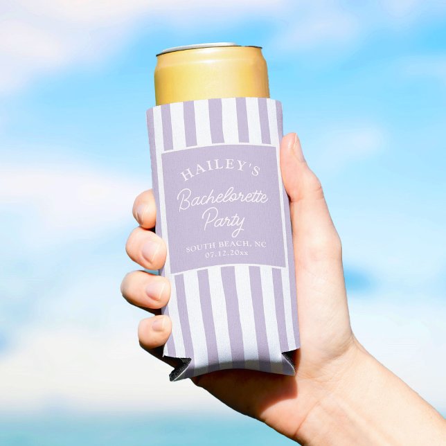 Custom Coastal Bachelorette Beachy & Fun Seltzer Can Cooler (Creator Uploaded)