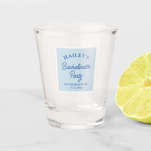 Custom Coastal Bachelorette Beachy & Fun Shot Glass