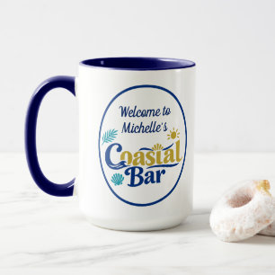 Custom Coastal Bar Azure Retreat Elegant Navy Mug