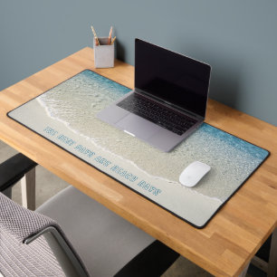 Custom Coastal Beach Ocean Waves Surf Summer Art Desk Mat
