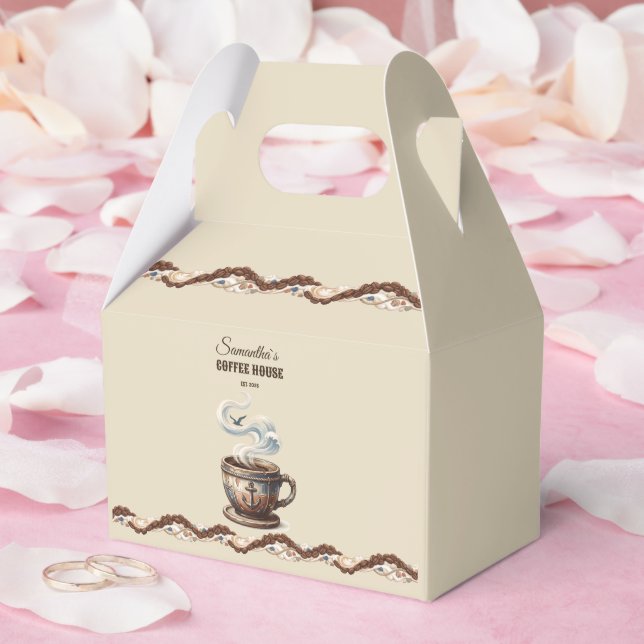 Custom Coastal Cafe Branding  Favor Boxes (Wedding)