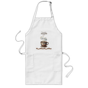 Custom Coastal Cafe Branding Long Apron