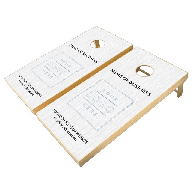 Custom Coastal Cornhole Set Luxury Backyard (Angled)