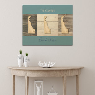 Custom Coastal Delaware Rustic Wood Wall Art 