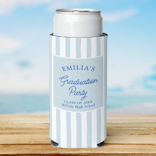Custom Coastal Graduation Party Fun Seltzer Can Cooler