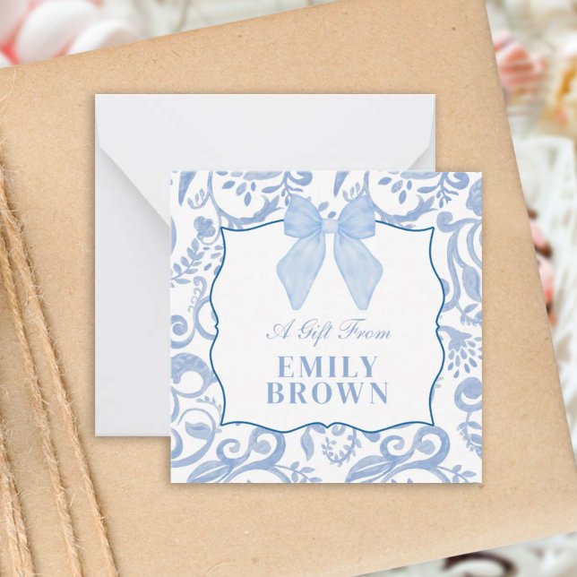 Custom Coastal Grandmother Blue Gift enclosure Note Card (Creator Uploaded)