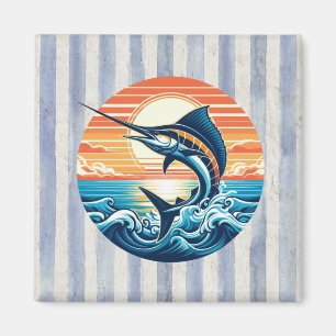 Custom Coastal/nautical/beach marlin sunset Magnet