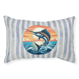 Custom Coastal/nautical/beach marlin sunset Pet Bed