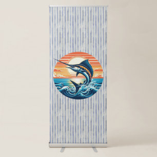 Custom Coastal/nautical/beach marlin sunset Retractable Banner
