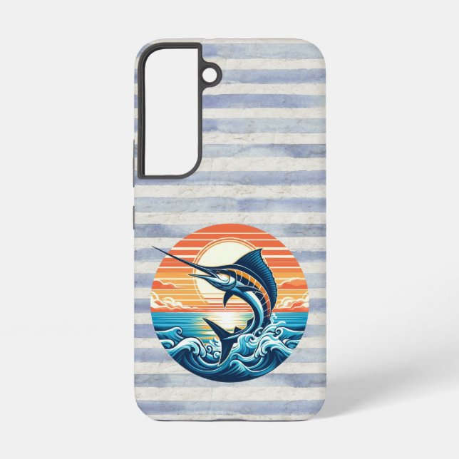 Custom Coastal/nautical/beach marlin sunset Samsung Galaxy Case (Back)