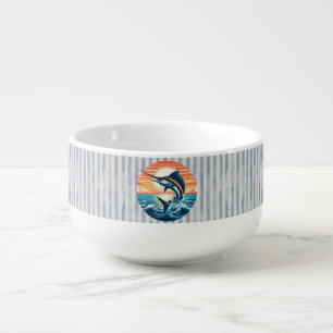 Custom Coastal/nautical/beach marlin sunset Soup Mug